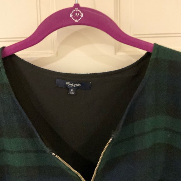 Madewell Dark Plaid Zip Dress - Picture 3 of 6